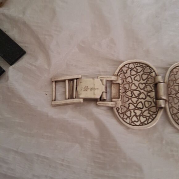 A Brighton Women's Panel Bracelet Textured Silver Tone Scroll Boho Vintage 90's - Picture 9 of 9